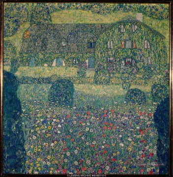  campagne Peintre - Maison de campagne par l’Attersee Gustav Klimt Forêt